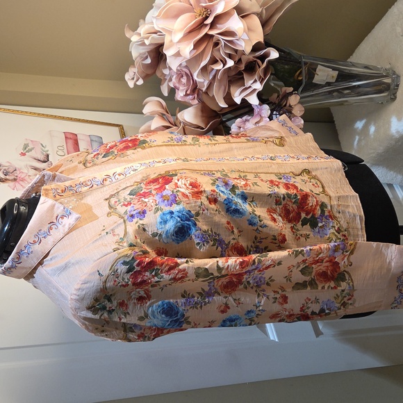 Nwt Xl & Large Joie Floral Button Down Shirt - Pink and Blue - Picture 9 of 17